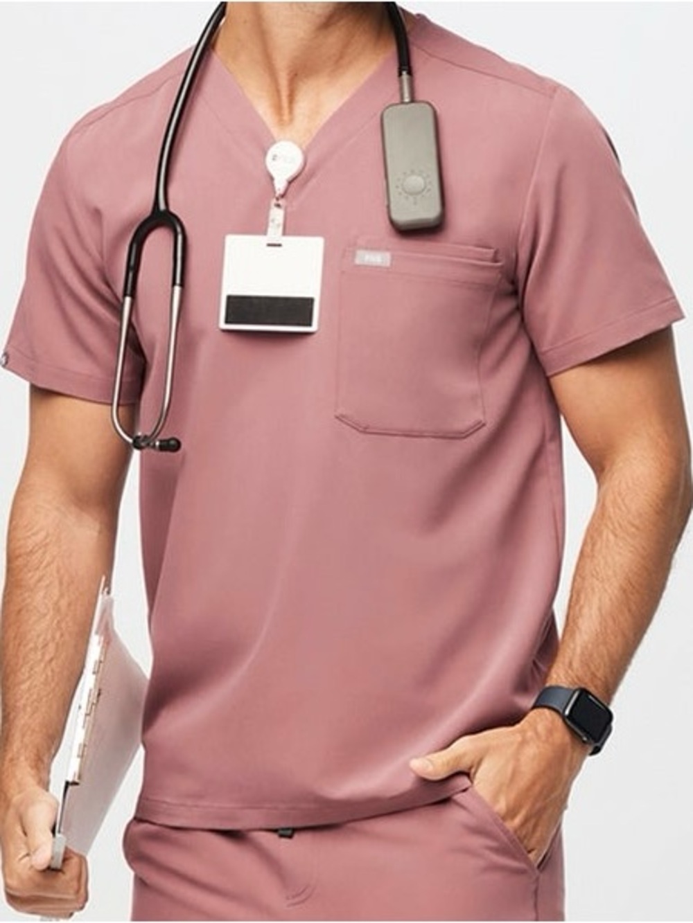 Figs Man’s Size Large Leon Scranton Top in Mauve Colorway